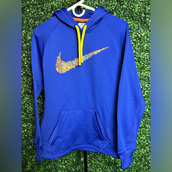 Nike Tops - Nike Blue Pullover Women’s Hoodie with Multicolor Swoosh
